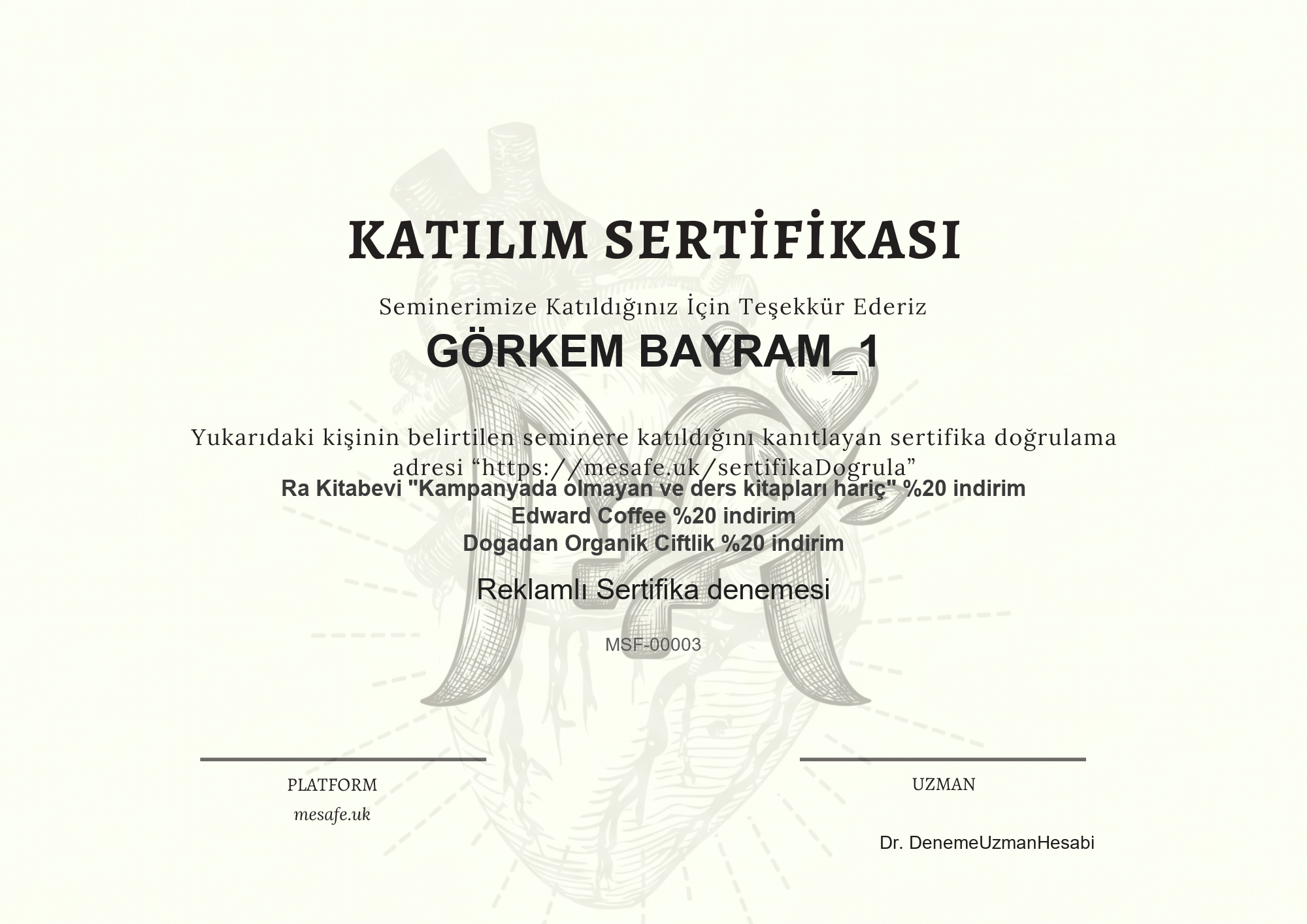 Katılım Sertifikası