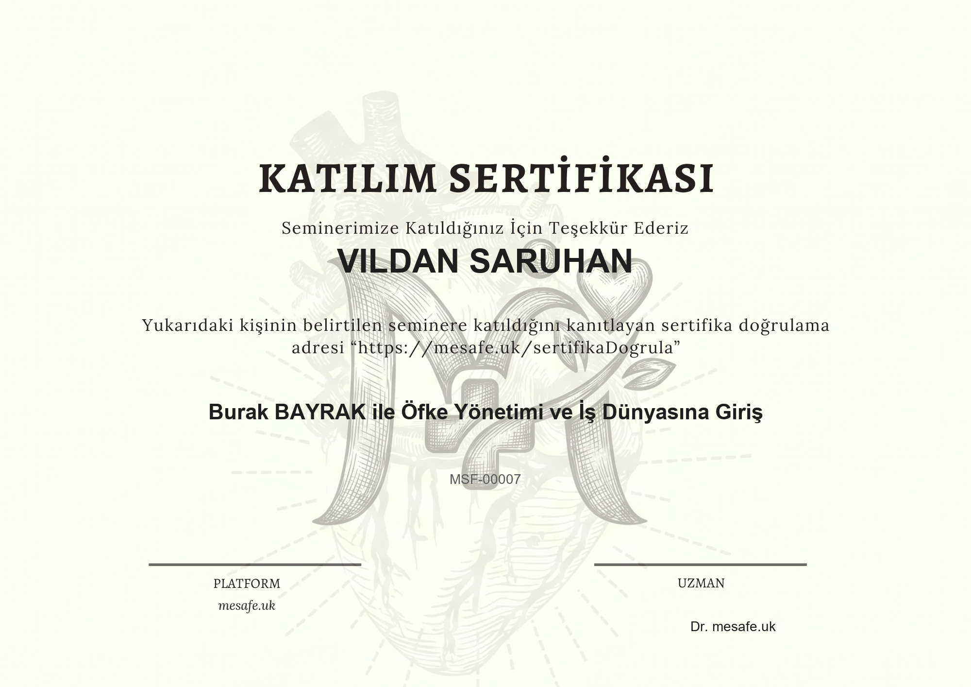 Katılım Sertifikası