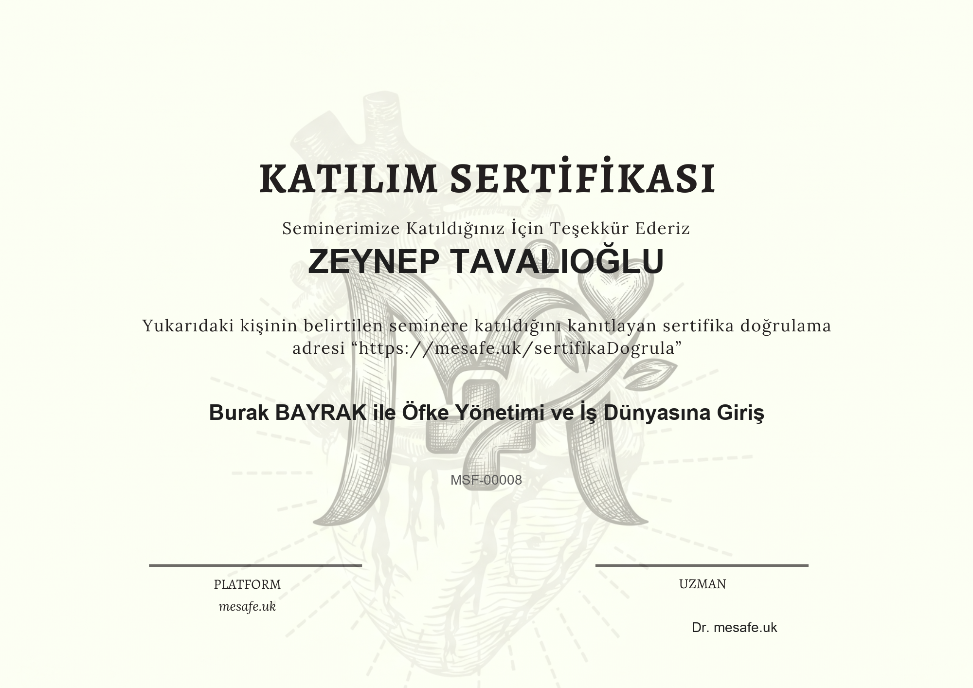 Katılım Sertifikası