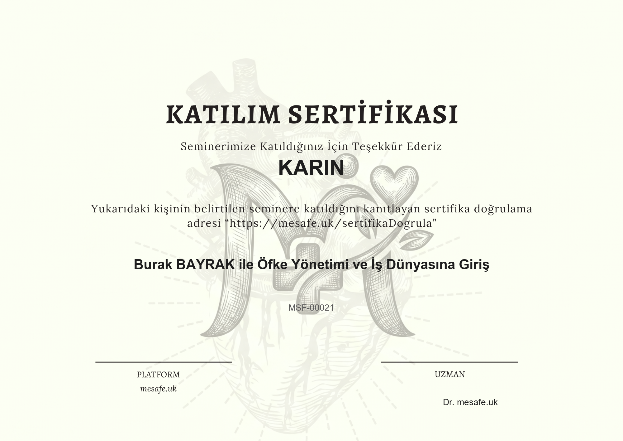 Katılım Sertifikası