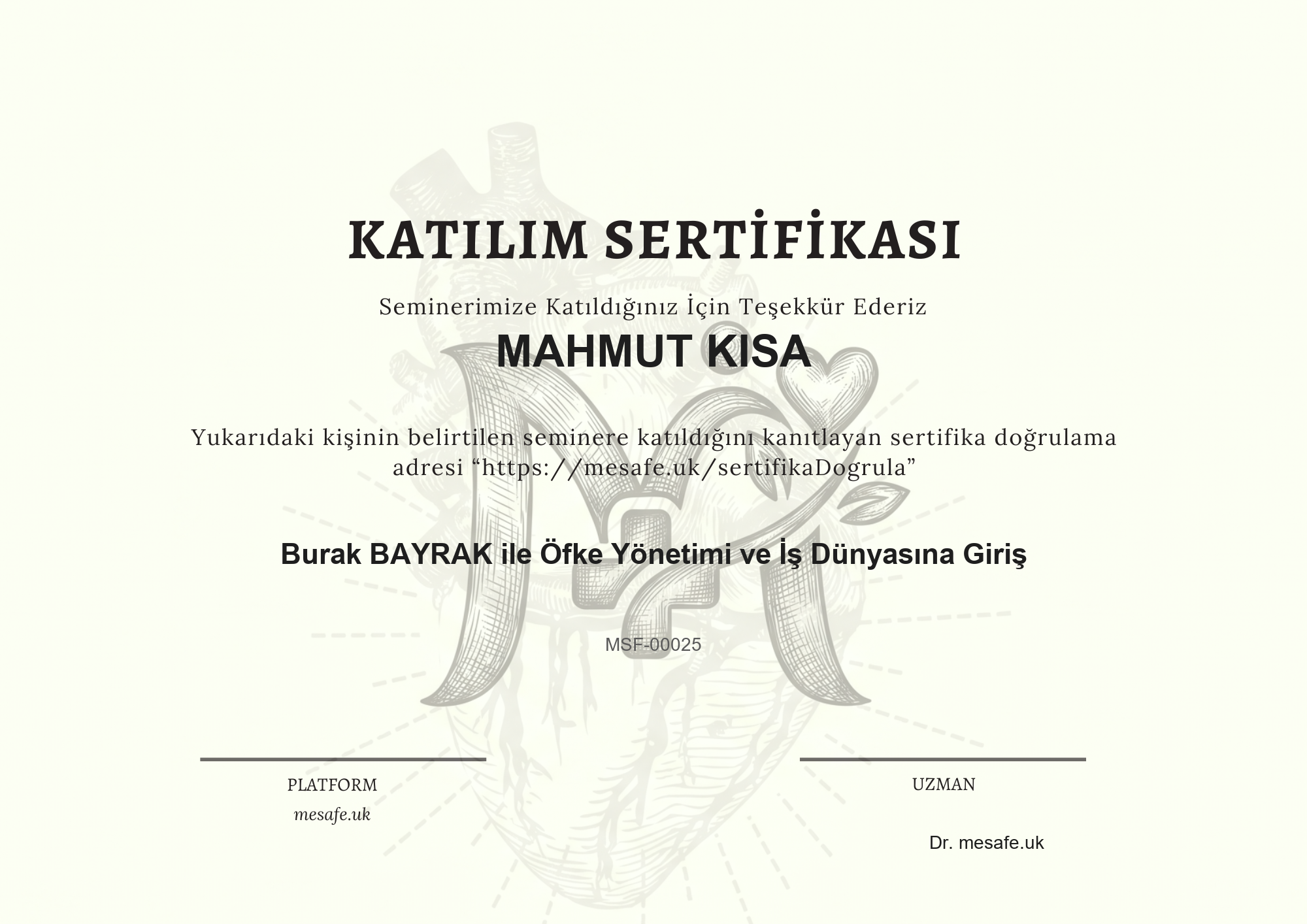 Katılım Sertifikası