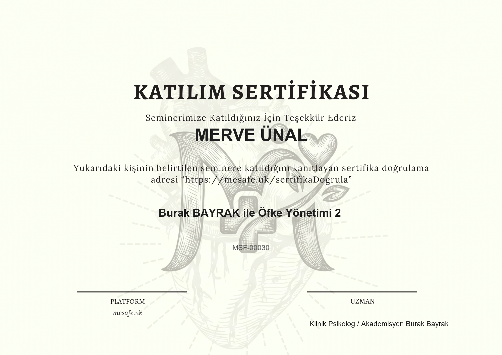 Katılım Sertifikası