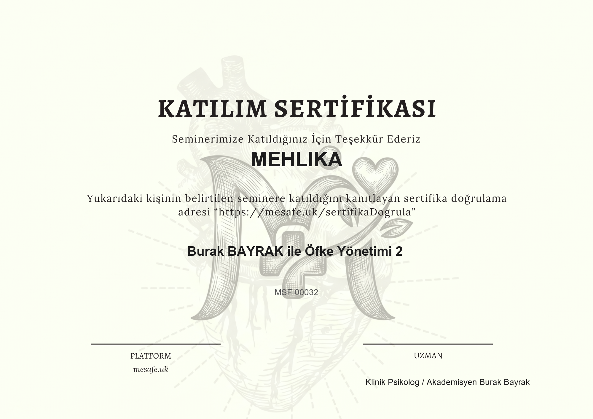 Katılım Sertifikası