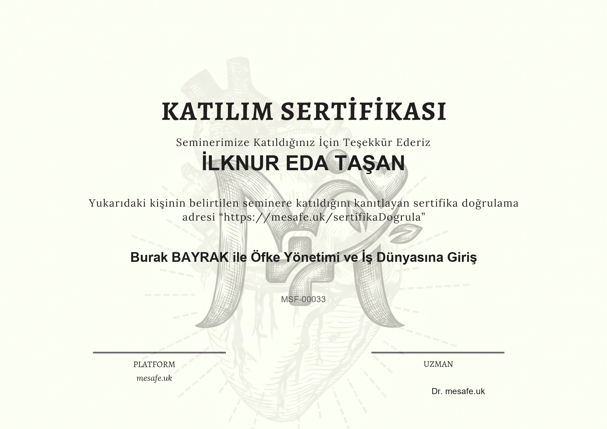 Katılım Sertifikası