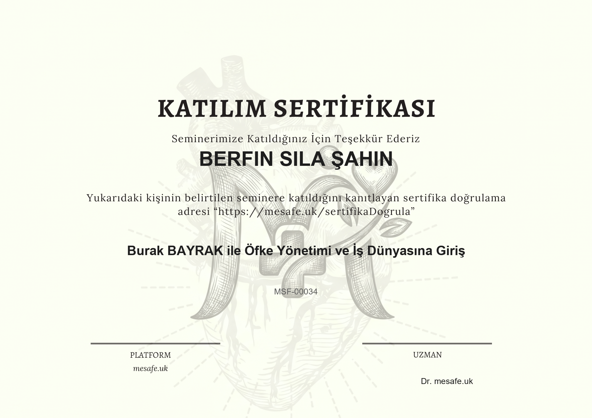 Katılım Sertifikası