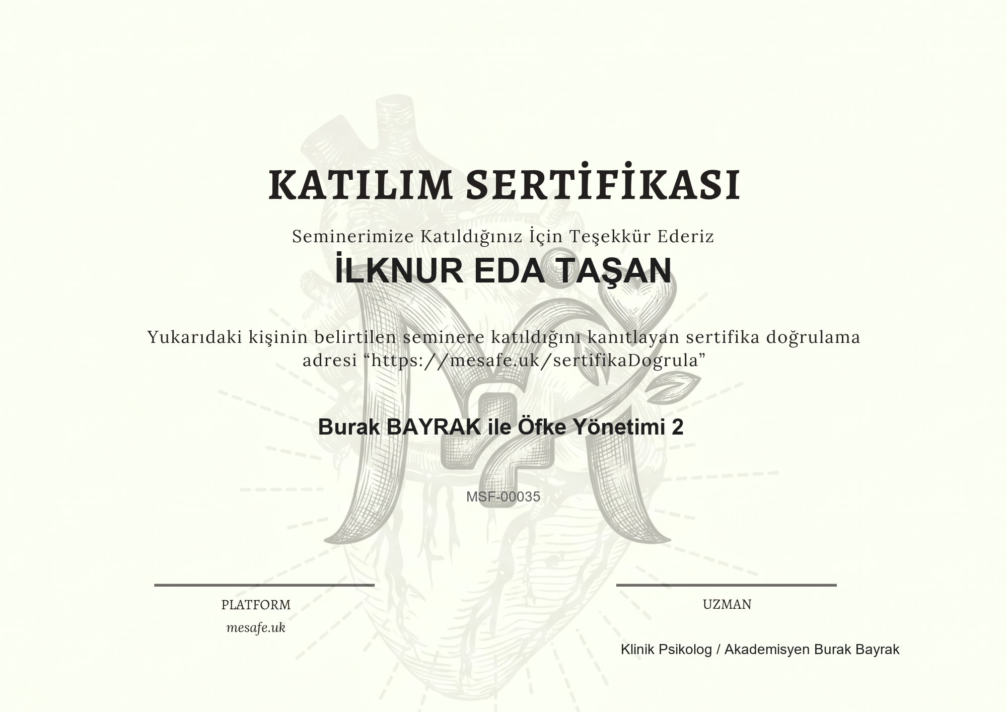 Katılım Sertifikası